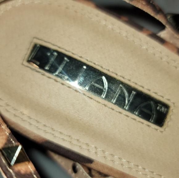 Studded Strappy Cheetah Wedges - Picture 5 of 10